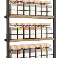 ZICOTO Space Saving Spice Rack Organizer Shelf for Wall Mount - Easy To Install Modern Hanging Racks For up to 56 Jars - Perfect Seasoning Organizer For Your Kitchen